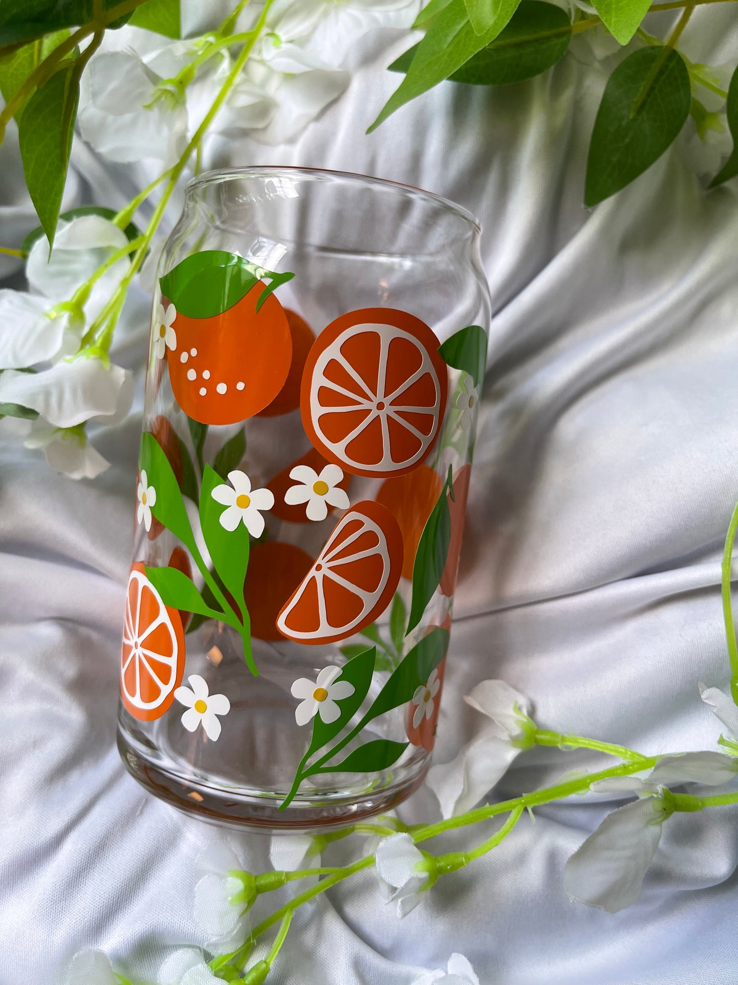 Oranges- 16 oz Glass Cup