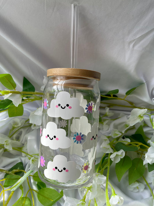 Clouds - 16 oz Glass Cup