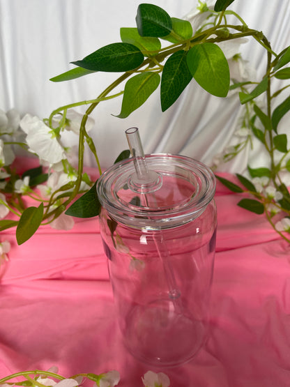 Single Wall Plastic 16 oz Cup w/Top and Straw