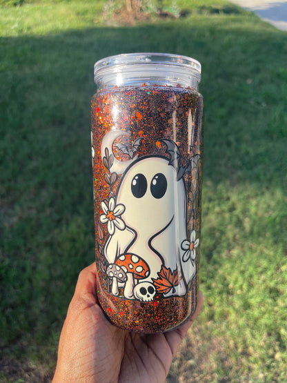 Ghostly- 20oz Polycrylic( Dry Glitter) Tumbler