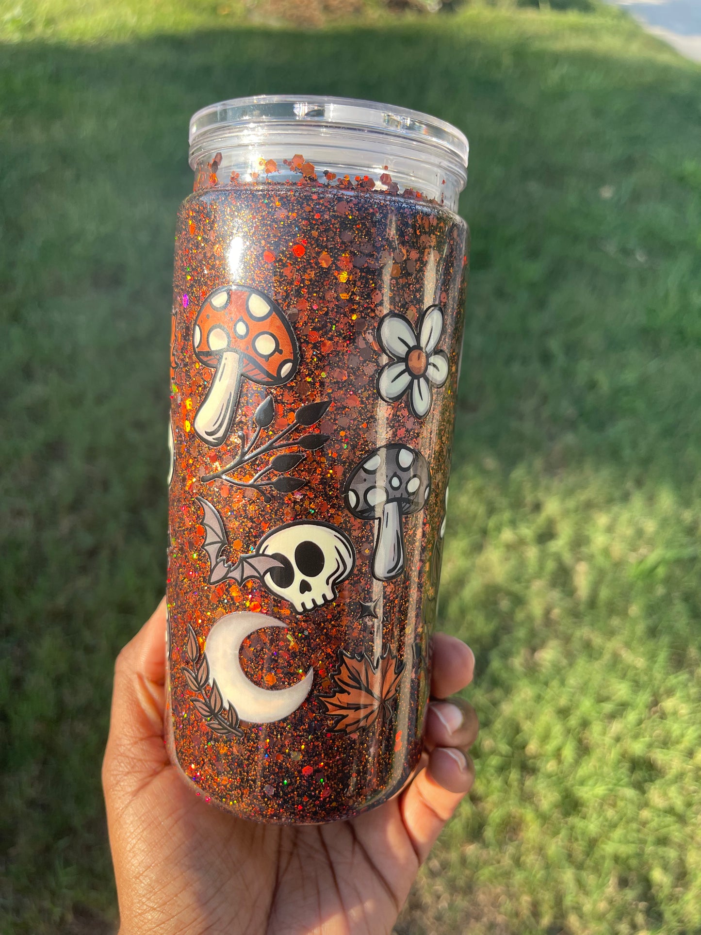 Ghostly- 20oz Polycrylic( Dry Glitter) Tumbler