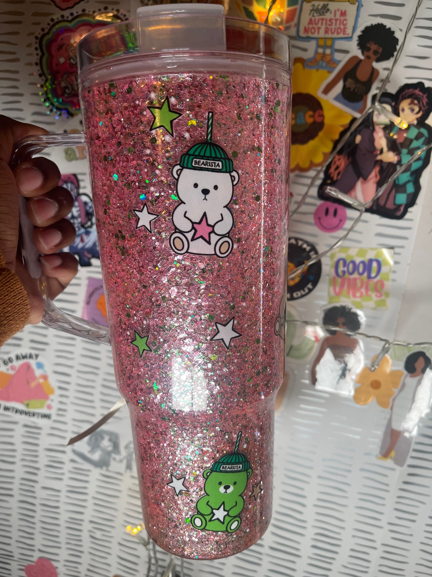 Bearista- 40 oz Dry Glitter Tumbler