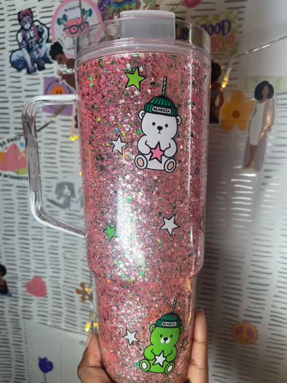 Bearista- 40 oz Dry Glitter Tumbler