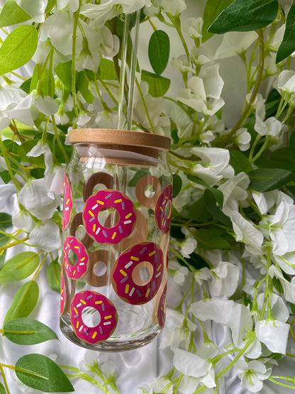 Donuts- 16 oz Glass Cup