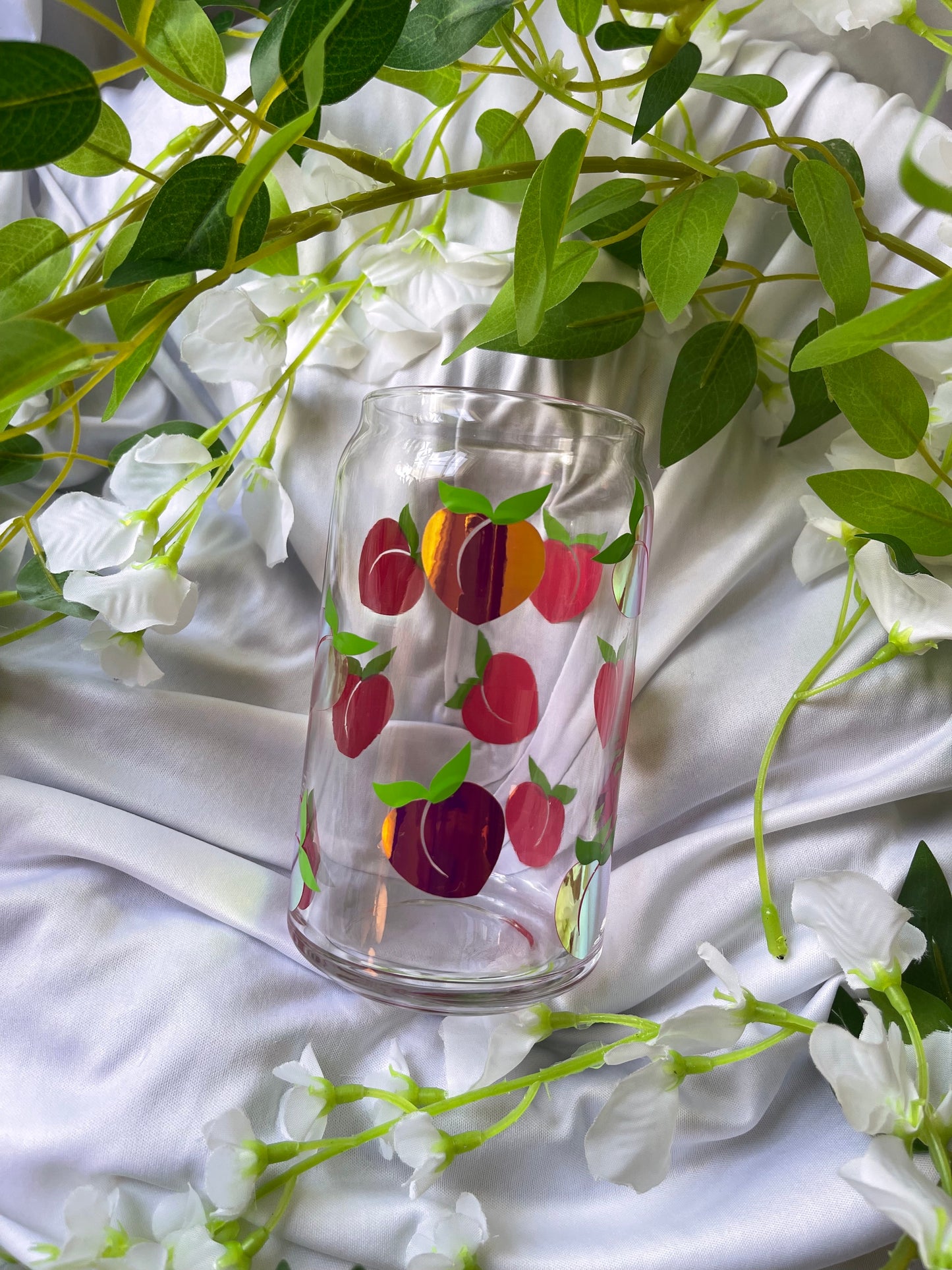 Peaches - 16 oz Glass Cup