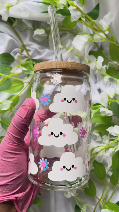 Clouds - 16 oz Glass Cup