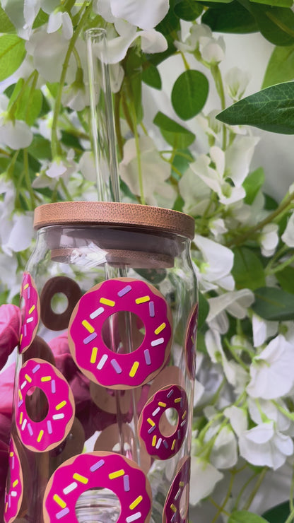 Donuts- 16 oz Glass Cup